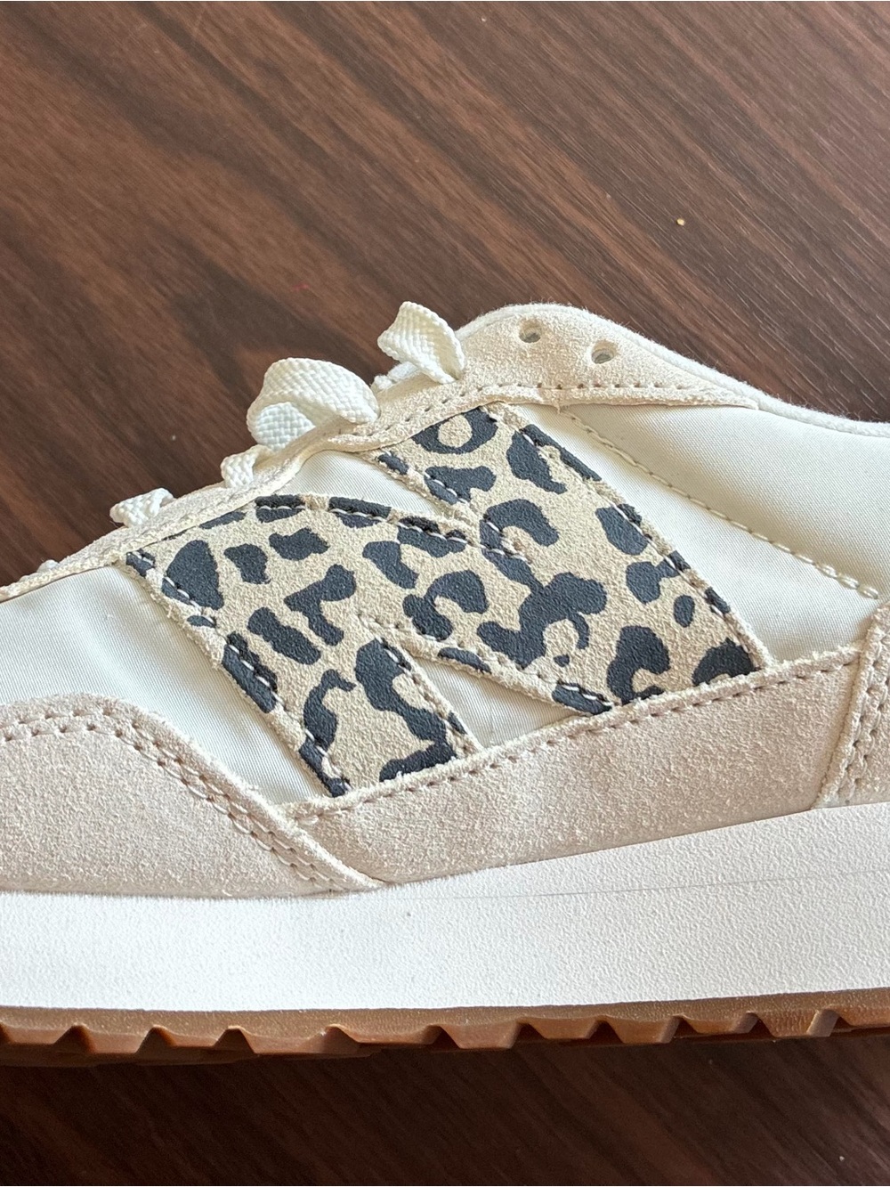 New Balance Off-White Sneakers with Leopard Side Detail - Picture 2 of 4